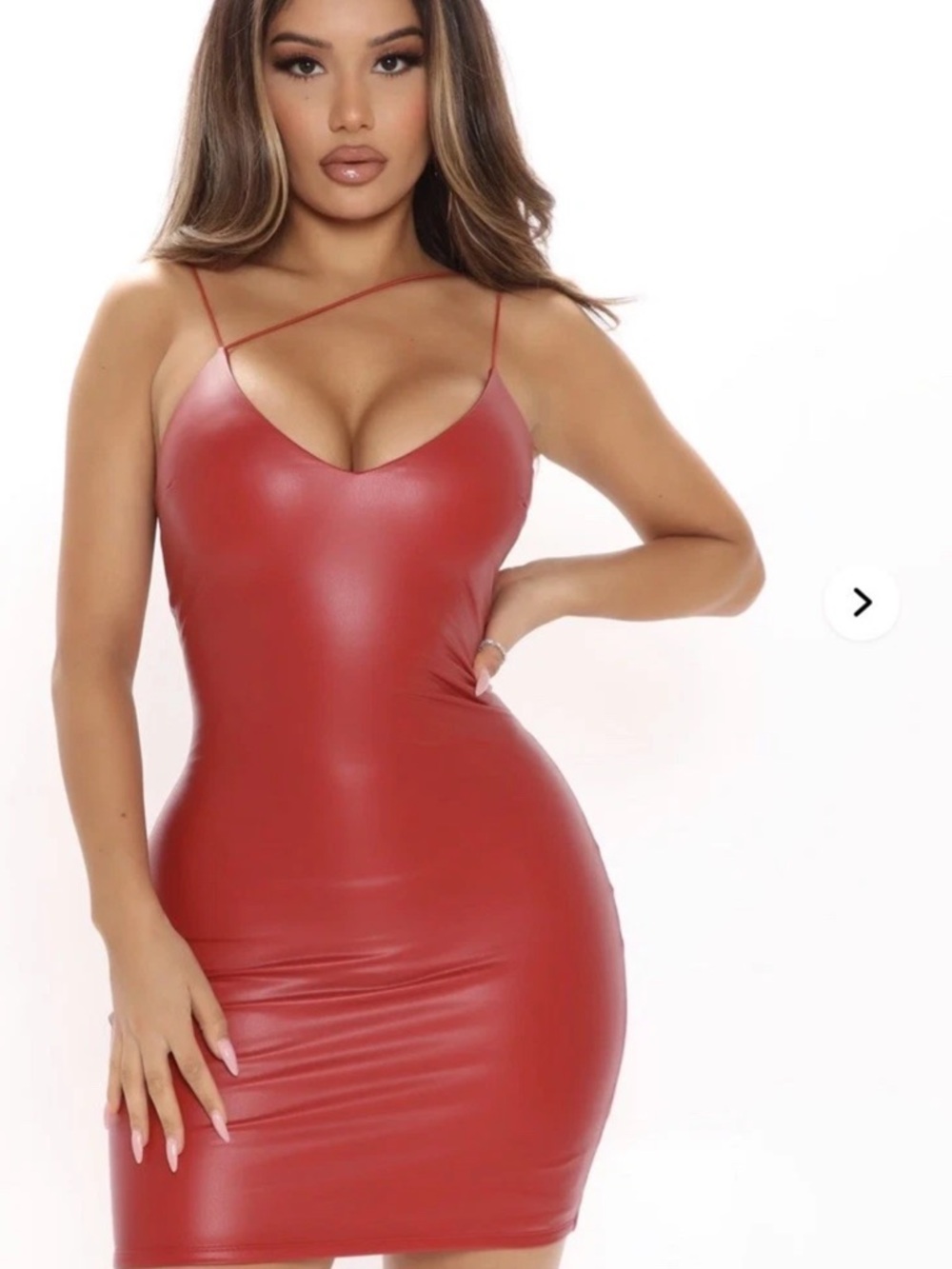 NWT FASHIONNOVA Make It Sexy Faux Leather Mini Dress White Bodycon Large